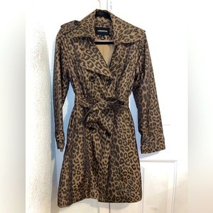 London Fog , leopard print trench coat size S